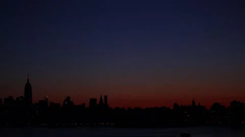 New York City skyline before sunrise time-lapse. Stock Footage