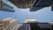New York City Skyscraper Buildings Driving Moving Tracking Low Angle Pov Dolly Stock Footage