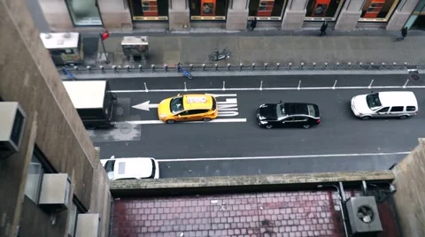 New York City Street Aerial View Stock Footage