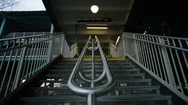 New York City Subway Entrance Empty Stock Footage