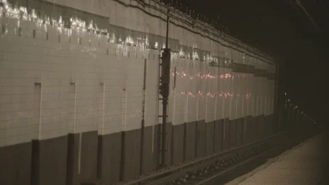 New York City Subway Pulls into Station Video stock 126447739