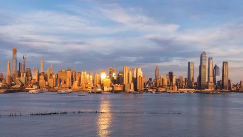 New York City Sunset timelapse  Stock Footage