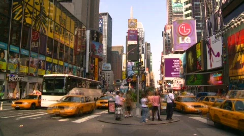 New York City, Times Square, timelapse pre-pedestrian mall, #1 Stock Footage