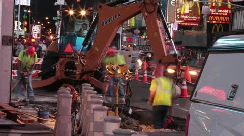New York City - Times Square Construction 2 Stock Footage