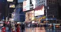 New York City Times Square Night Neon Broadway People Walking on Street Sidewalk 4k or 4k+ Resolution