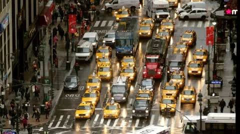 New York City traffic time-lapse arial Stock Footage