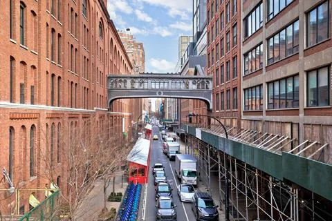 New York City W15th street Chelsea Market view, Meatpacking district NYC Stock Photos
