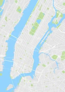 New York colored vector map Stock Illustration