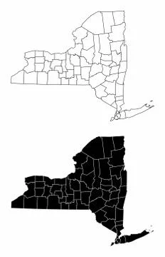 New York County Maps Stock Illustration