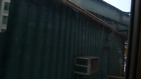 New York elevated subway, metropolitan bridge, metro track above street. Railway Stock Footage 319482200