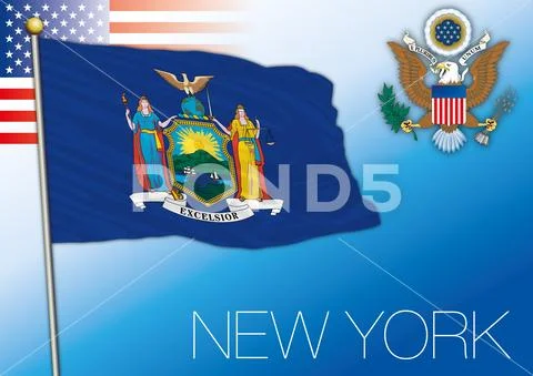 New York federal state flag, United States Stock Illustration
