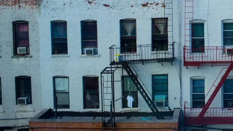 New York fire escapes Stock-Footage 92855656