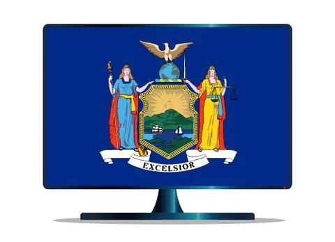 New York Flag TV Stock Illustration