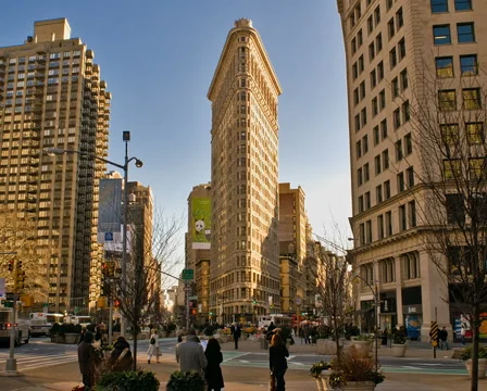 New York Flatiron Building Time-lapse Cars Pedestrians Traffic – PAL Stock-Footage 5163203