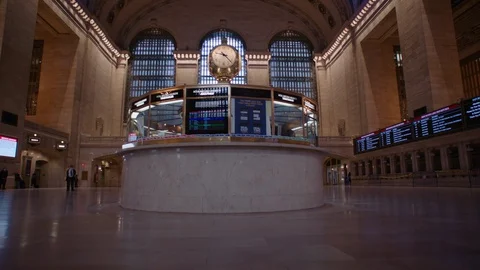 New York Grand Central Terminal Empty During Covid-19 Pandemic Stock Footage