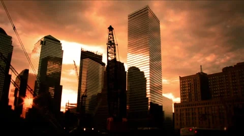 New York-Ground Zero-Cranes B Stockbeeldmateriaal 1047192