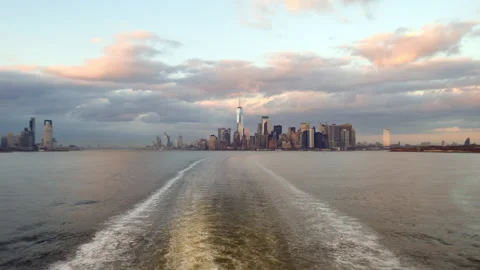 New York Harbor Hyperlapse Stock Footage 175992696