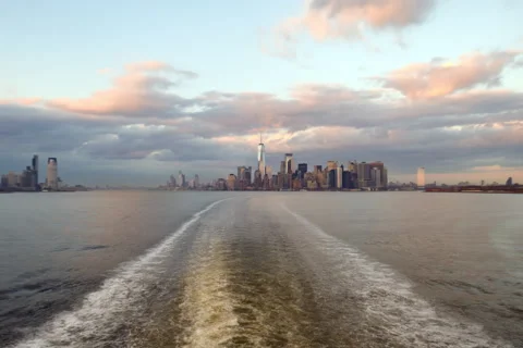 New York Harbor Hyperlapse Stock Footage 175994021