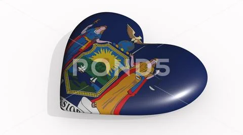 New York heart beats and casts shadow, 3d rendering Stock Illustration