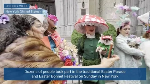 New York hosts Easter Bonnet Parade and Festival, NEW YORK, US - 06 Apr 2026 Stock Footage 332299918