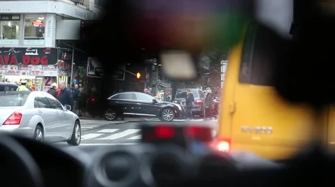 New York inside a cab Stock Footage 58606896