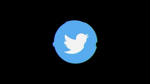 NEW YORK - January 17, 2018: Twitter logo on the black background, system having Stock Footage