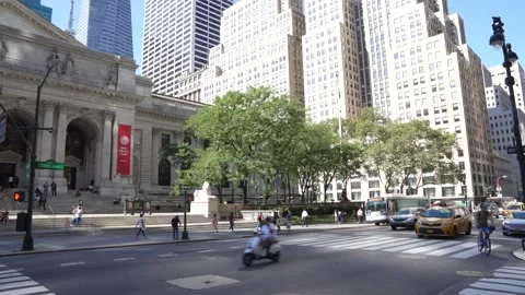 New York library Stock Footage 165244290