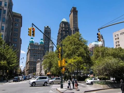New York Light Traffic intersection Stock Footage 79755006