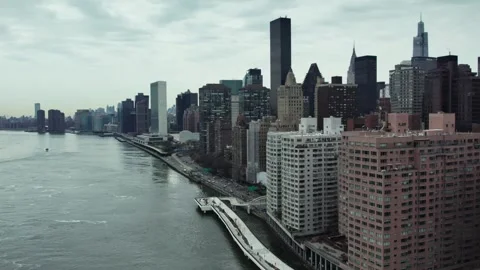 New York, Manhattan. Beautifully timed on a drone in 2024. Stock Footage 288024666