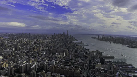 New York Manhattan from the Edge Platform on Hudson Yards 스톡 동영상 280352128