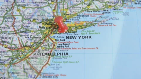 New York on a map Stock Footage 43722427