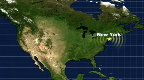 New York Map Graphic Stock Footage 112474