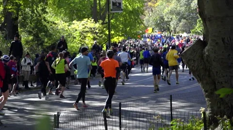 NEW YORK MARATHON slo mo 2 Stock Footage 44302261