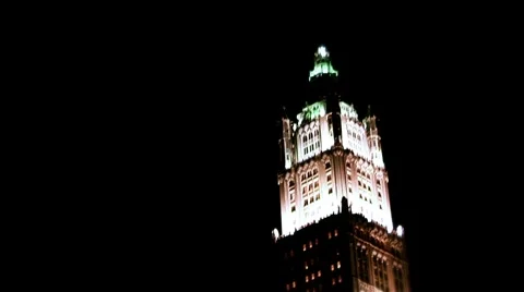 New York-Midnight Tower Stock Footage 1047092