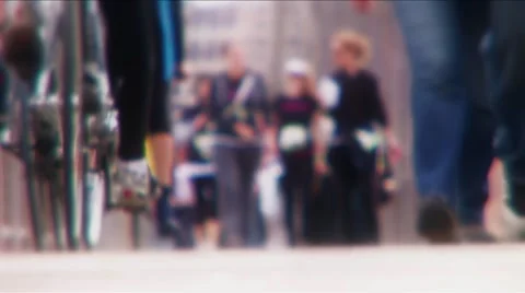 New York-MS2-7 brooklyn bikers Stock Footage 1047164