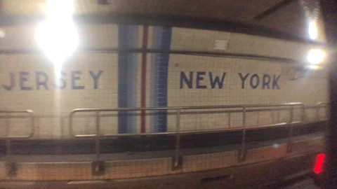 New York New Jersey Sign Inside Lincoln Stock Video Pond5