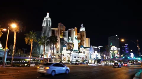 The New York New York Hotel at Las Vegas... | Stock Video | Pond5