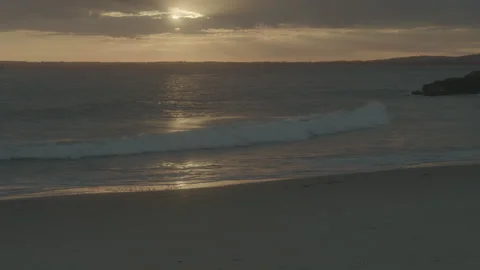 New York Ocean sunset, waves and seagulls, Wides ands close ups, Raw Uncolored Stock Footage 171603214