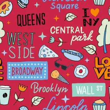 New York pattern seamless design graphic イラスト素材