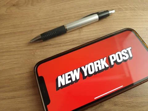 New York Post logo displayed on mobile phone Stock Photos