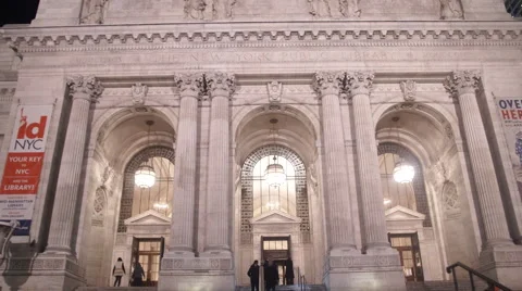 New York Public Library facade. Stock Footage 47006782