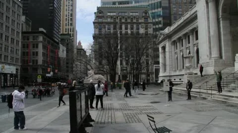 New York Public Library - Pan and Tilt 2 Stock Footage 22308085