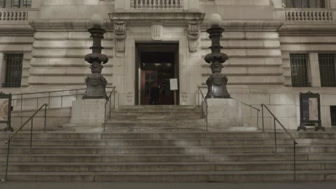 New York Public Library side entrance Stock Footage 268155461