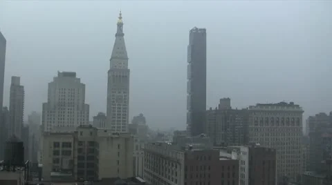 New York in the rain Stock Footage 9440114