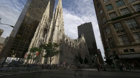 New York - San Patrik cathedral - 4k 25P Frame Blanding Stock Footage