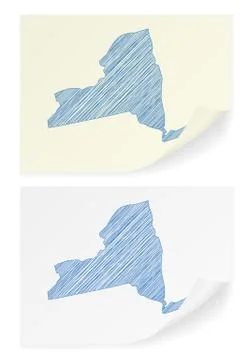 New York scribble map Stock Illustration