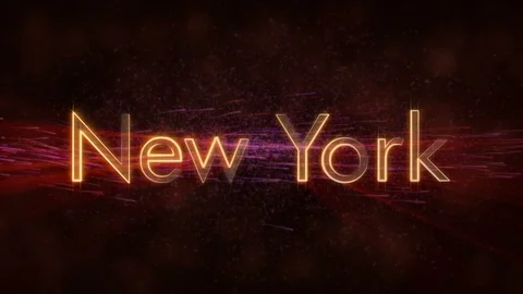 New York - Shiny looping state name text animation Stock Footage 99578217