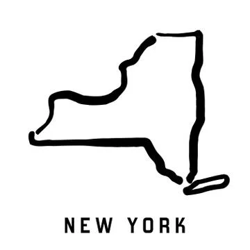 New York simple logo. State map outline - smooth simplified US state shape ma Ilustração Stock