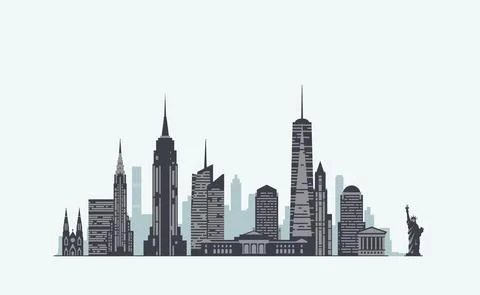 New York skyline Stock Illustration