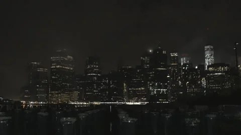 New York Skyline over Docks Stock Footage 58932508